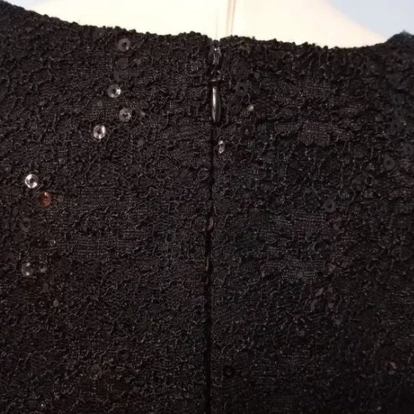 NEW R&M Richards Sequined Lace Midi Dress BLACK SZ 16 - Picture 5 of 12